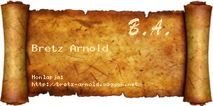 Bretz Arnold névjegykártya